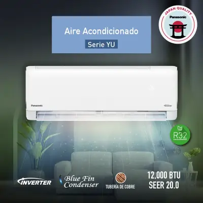 AIRE ACONDICIONADO INVERTER PANASONIC DE 12000BTU SEER20 CSCUYU12AKV